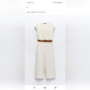 Zara wide leg jump suit with belt